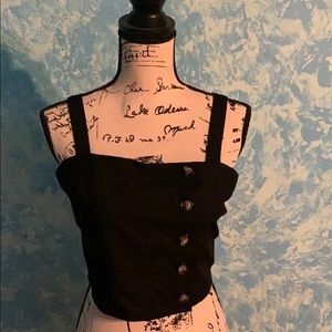 Black button up crop top